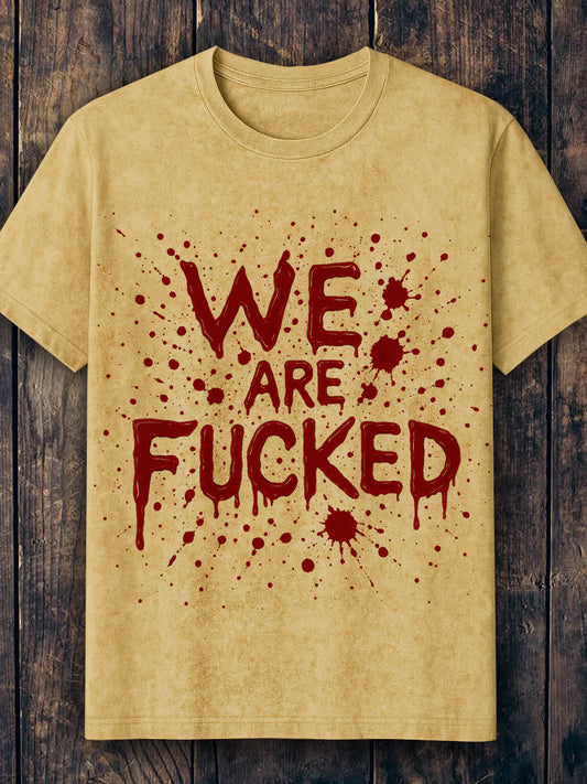 Unisex Halloween Blood Printed Vintage Fashion Loose Short Sleeve T-Shirt