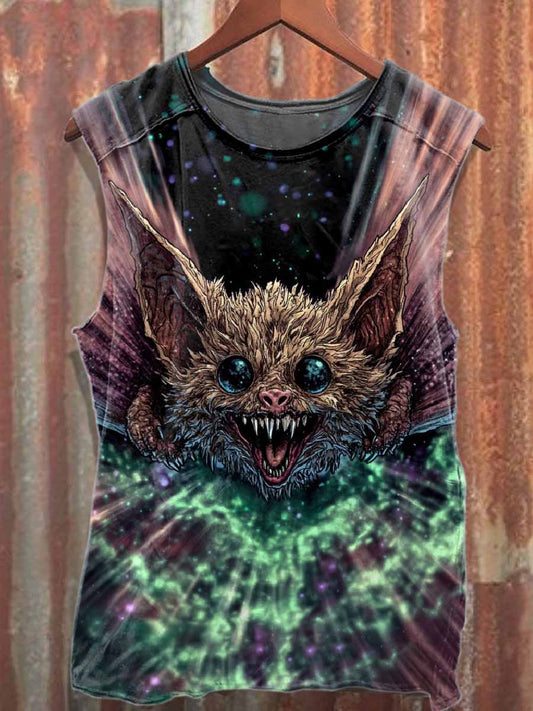 Fantasy World Bat Print Cotton Tank Top