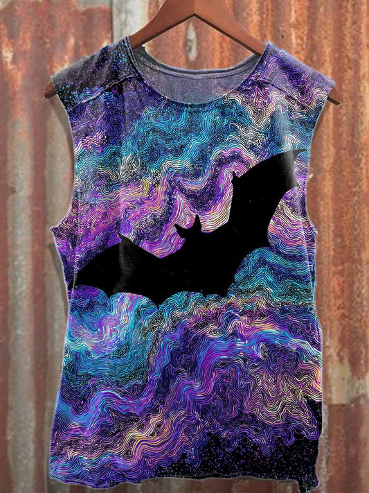 Fantasy World Bat Print Cotton Tank Top
