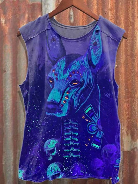 Fantasy World Dog Print Cotton Tank Top