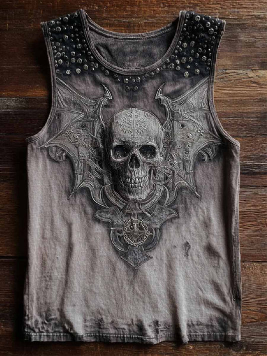 Rockbat Wing Skull Decorated Tank Top