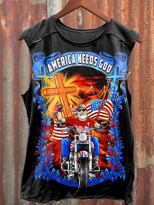 Men's Casual Belief Illustration Printed Tank Top