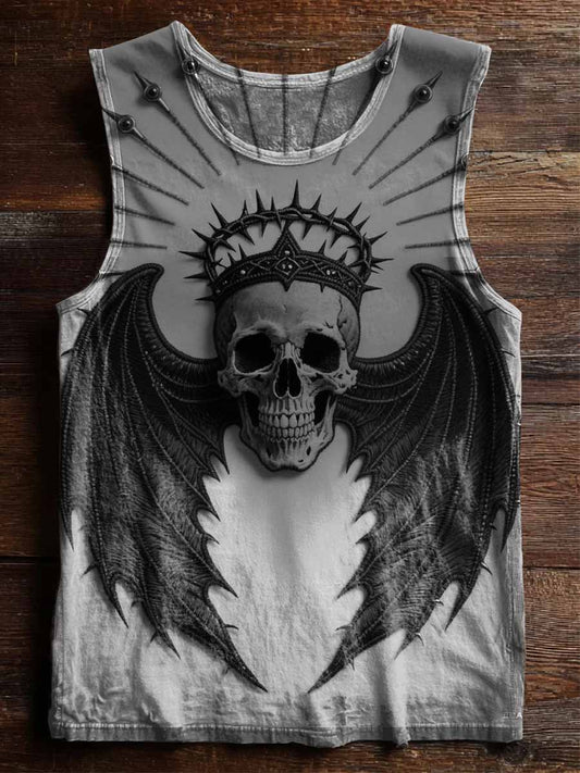 Rockbat Wing Skull Decorated Tank Top