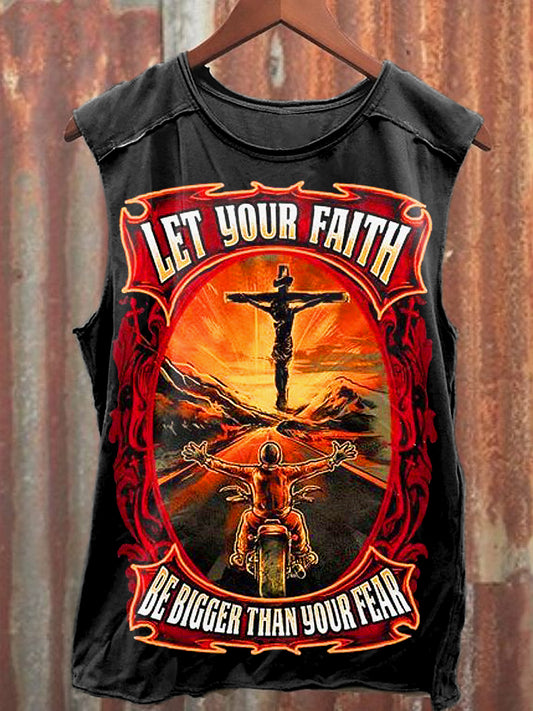 Men's Casual Belief Illustration Printed Tank Top