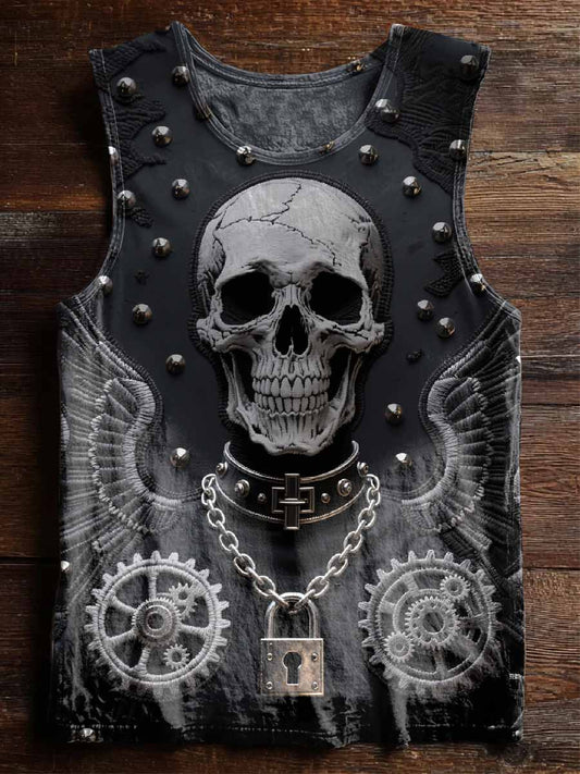 Rockbat Wing Skull Decorated Tank Top
