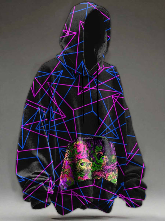 Fashion Collage Art Print Casual Hooded Sweatshirt