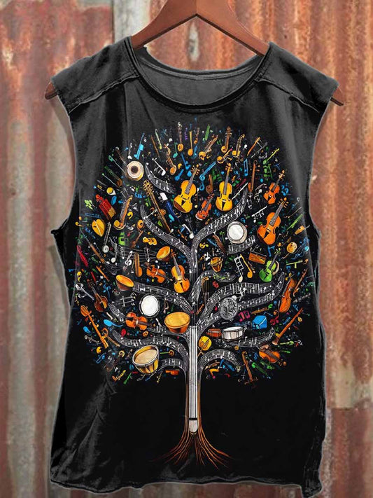 Retro Graffiti Art Print Casual Loose Tank Top
