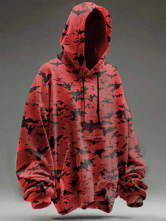 Unisex Retro Bat Blood Pattern Hoodie Sweatshirt