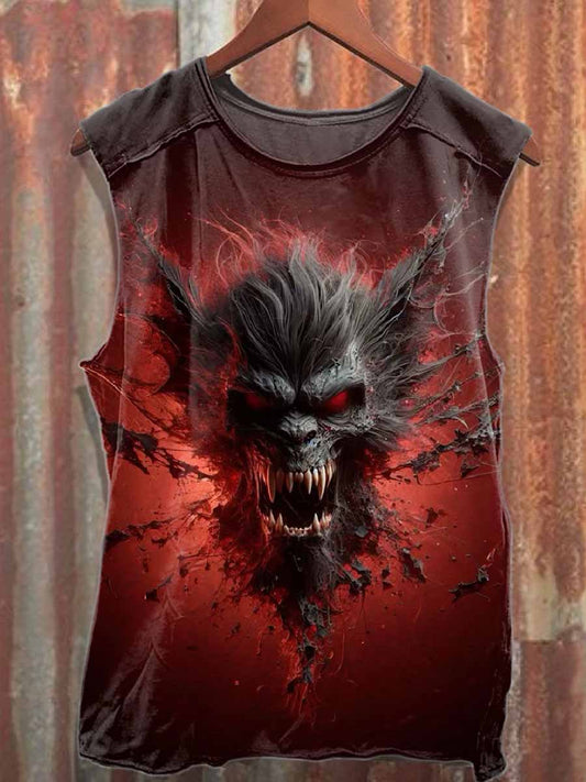 Retro Graffiti Art Print Casual Loose Tank Top
