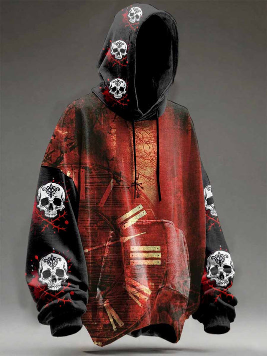 Unisex Vintage Halloween Skull Hoodie Sweatshirt