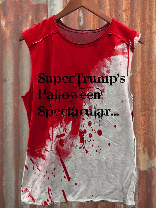 Men's Casual Halloween Blood Printed Tank Top