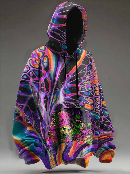 Fashion Collage Art Print Casual Hooded Sweatshirt