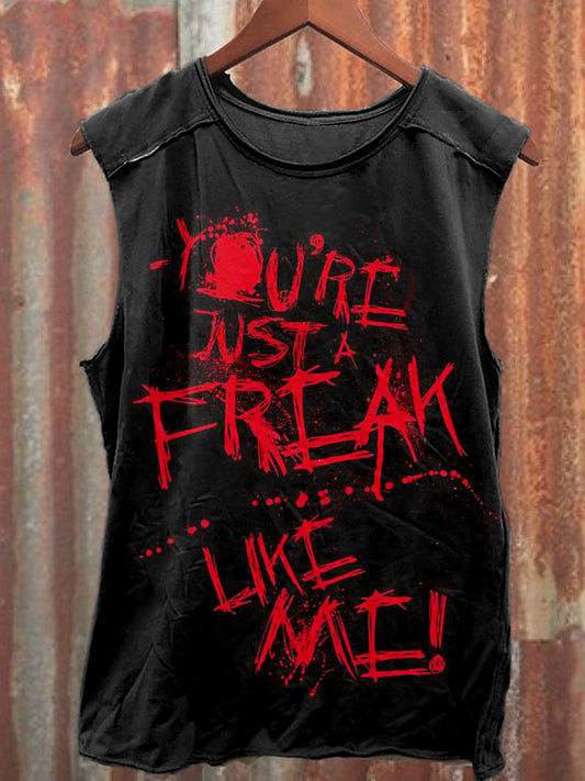 Men's Casual Halloween Gothic Blood Printed Tank Top