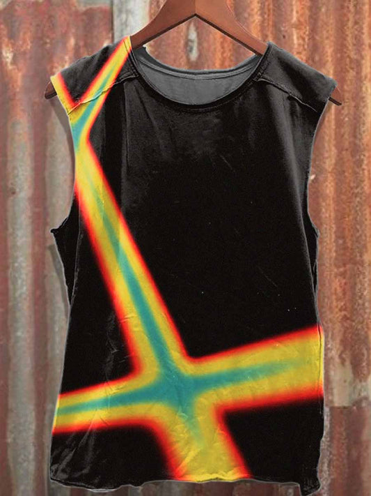 Retro Graffiti Printed Casual Cotton Tank Top