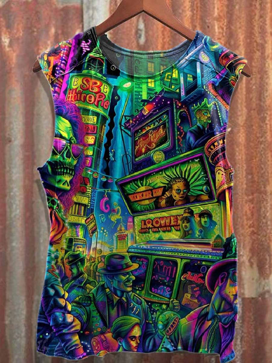 Fantasy World Print Cotton Tank Top