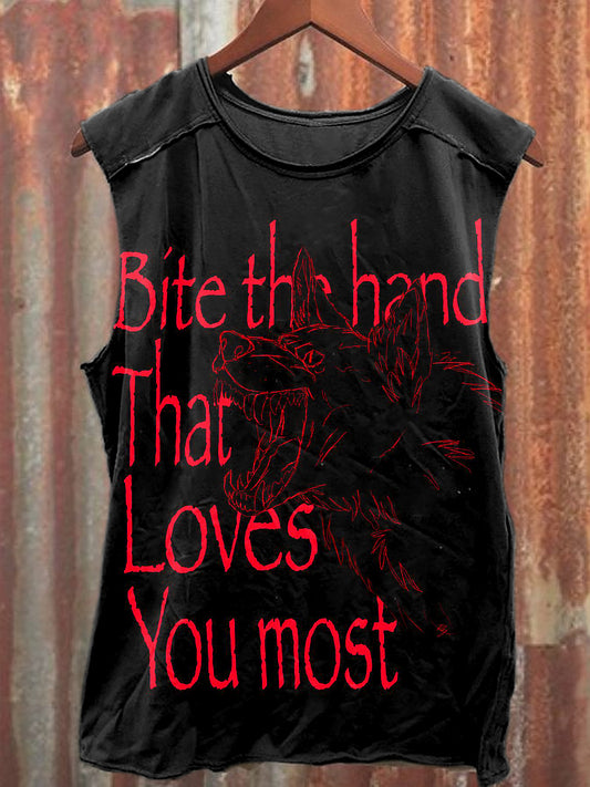 Men's Casual Halloween Gothic Wolf Printed Tank Top