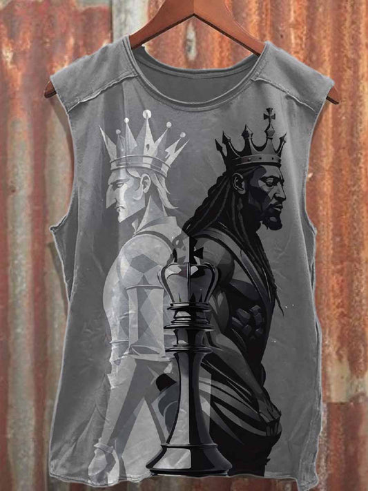 Retro Graffiti Printed Casual Cotton Tank Top