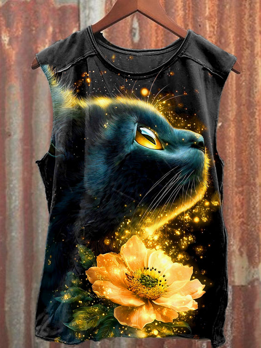 Men's Casual Cute Cat Printed Tank Top