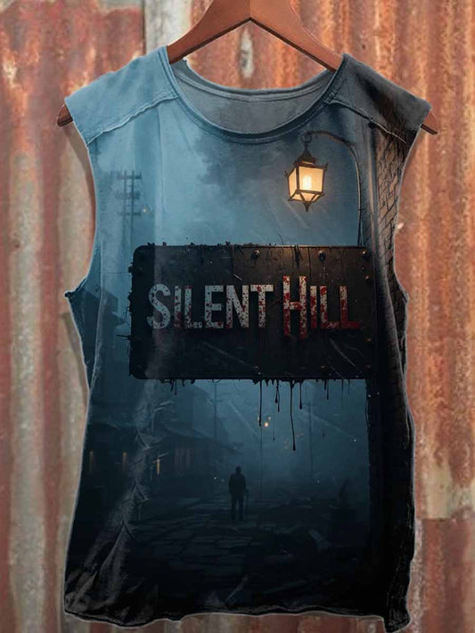 Retro Halloween Print Casual Cotton Tank Top