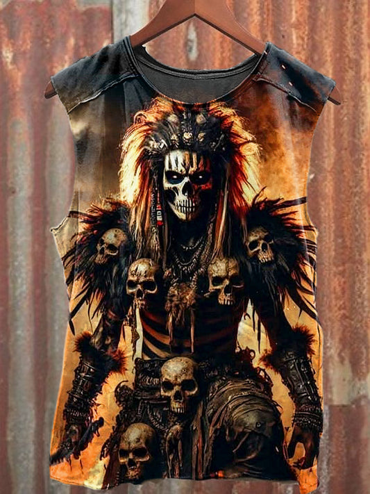 Men's Casual Original American Skeleton Printed Tank Top