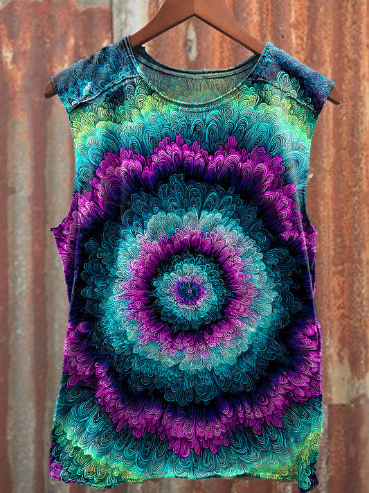 Men's Casual Color Abstract Printed Tank Top