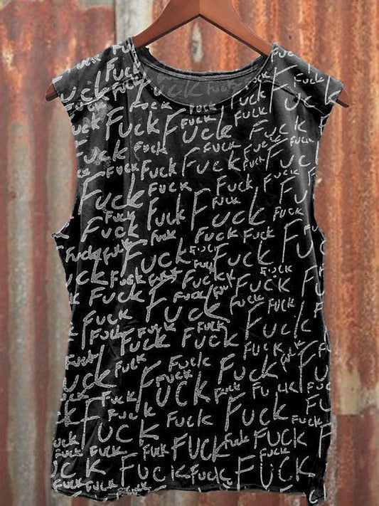 Men's Casual Fuck Printed Tank Top