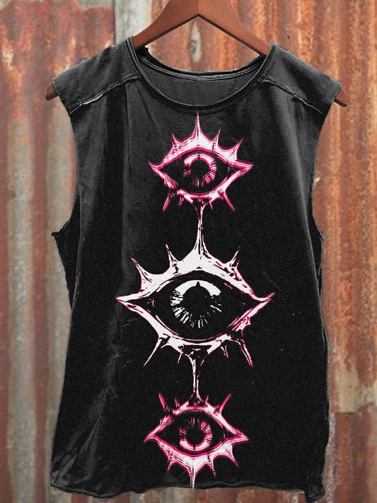 Men's Casual Psychedelic Eyes Printed Tank Top