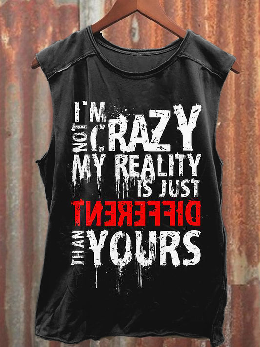 Men's Casual Text Printed Tank Top