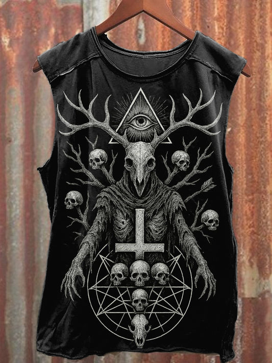 Men's Casual Gothic Cross Printed Tank Top