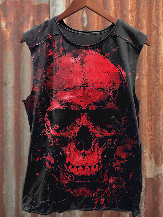 Men's Casual Skull Printed Tank Top