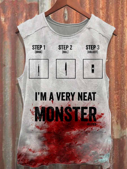 Halloween Horror Bloody Text Printed Casual Cotton Tank Top