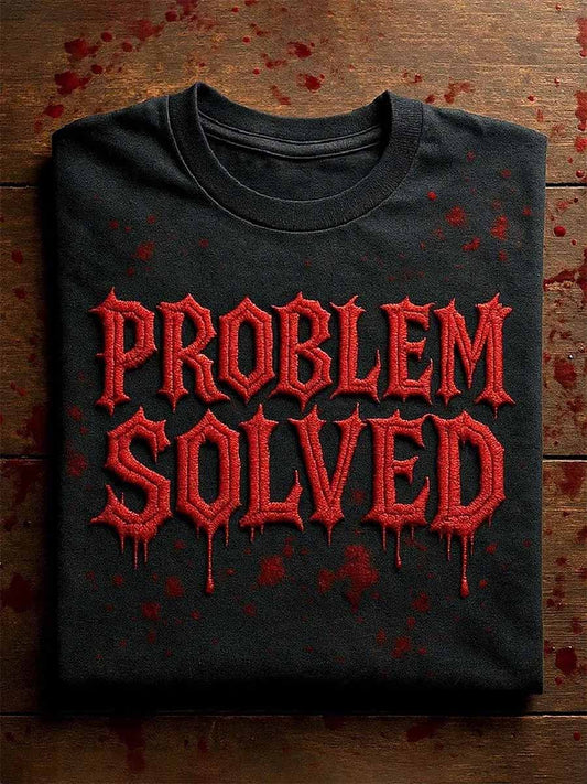 Halloween Horror Text Printed Casual Loose T-Shirt
