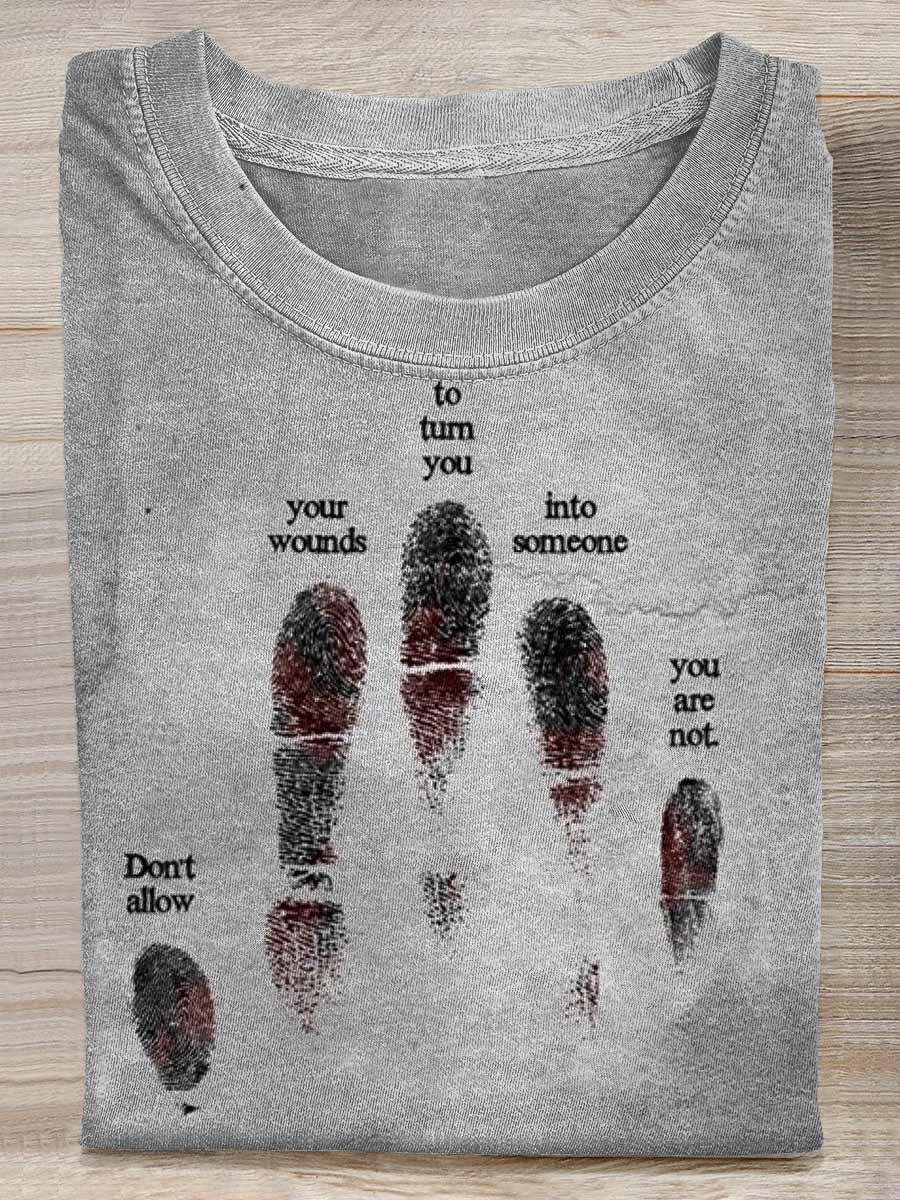 Halloween Horror Text Printed Casual Loose T-Shirt
