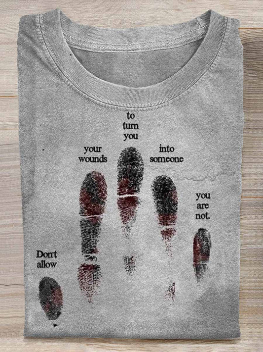 Halloween Horror Text Printed Casual Loose T-Shirt