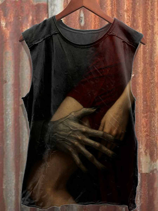 Halloween Horror Claw Print Casual Cotton Tank Top