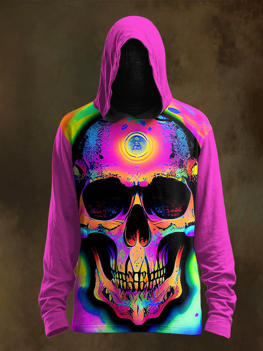 Unisex Graffiti Skull Print Casual Hooded Sweatshirt
