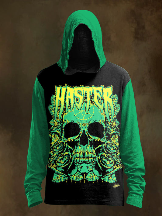 Unisex Punk Skull Print Casual Hooded Sweatshirt