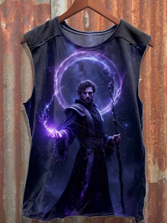 Men's Vintage Magician Loose Cotton Tank Top