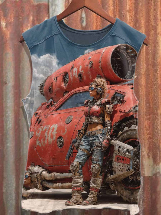 Men's Retro Graffiti Pop Print Loose Cotton Tank Top