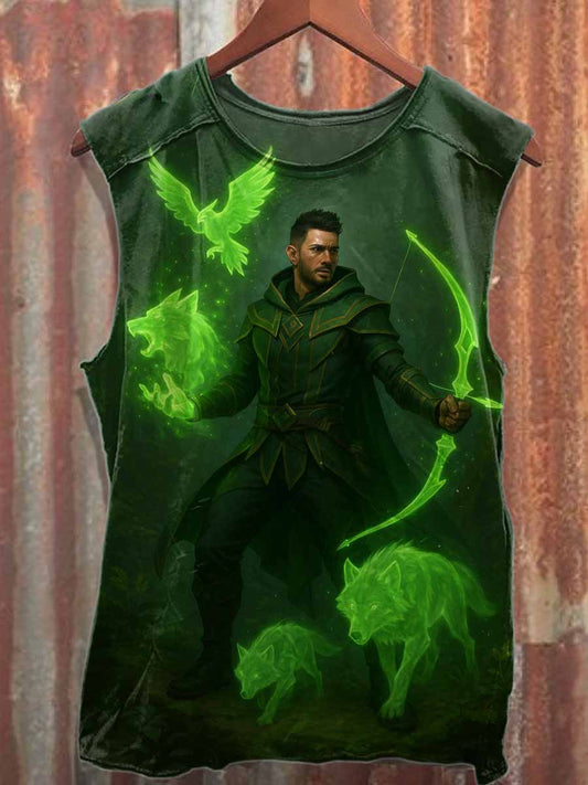 Men's Retro Swordsman Loose Cotton Tank Top