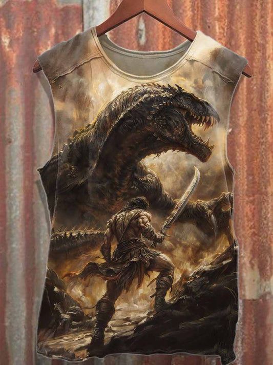 Men's Vintage War Loose Cotton Tank Top
