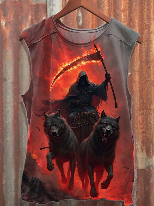 Men's Vintage War Loose Cotton Tank Top