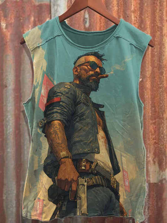 Men's Retro Big Boss Loose Cotton Tank Top