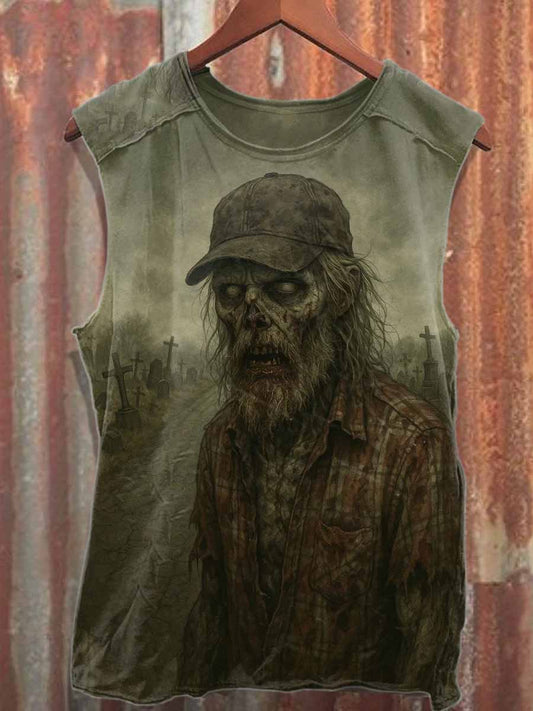 Men's The Walking Dead Print Loose Cotton Tank Top