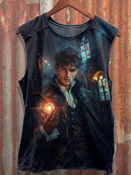 Men's Vintage Magician Loose Cotton Tank Top