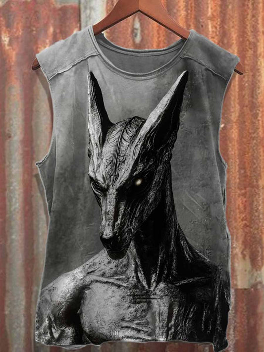 Retro Print Casual Cotton Tank Top