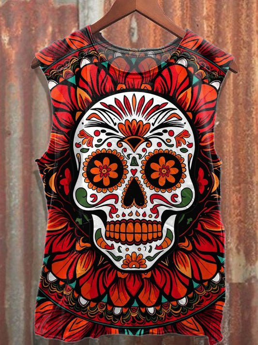 Men's Graffiti Skull Casual Cotton Tank Top
