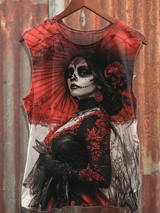Retro Undead Casual Cotton Tank Top