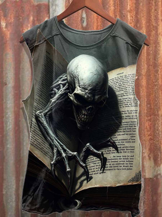 Retro Graffiti Print Casual Cotton Tank Top