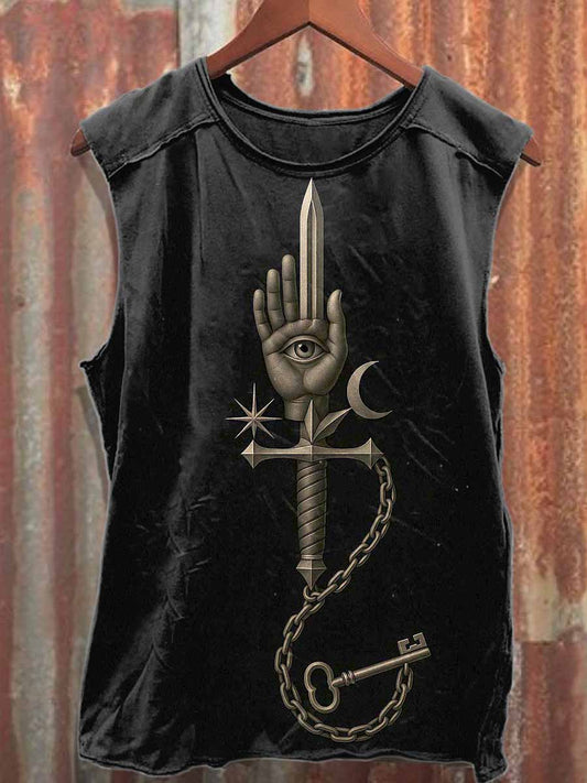 Men's Graffiti Print Cotton Tank Top